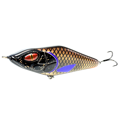 Daiwa Lazy Jerk 15,5cm 85g Bobrking jerkbait för gäddfiske med oregelbunden och livlig simrörelse.