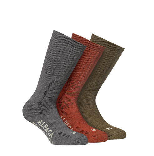 Alpaca 130978 ullstrumpor 3-pack – varma och slitstarka jakt- och fiskestrumpor i alpackaull, storlek 40–43