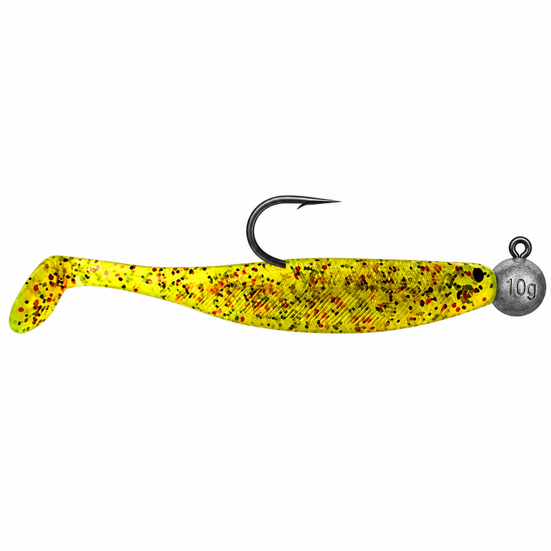 Westin ShadTeez Slim, ShadTeez Slim 10cm, Ceasar Dopping, Watermelon Custom, färdigriggad jigg, 10g jigg, 3/0 jiggkrok, abborrejigg, gösjigg, Westin jigg