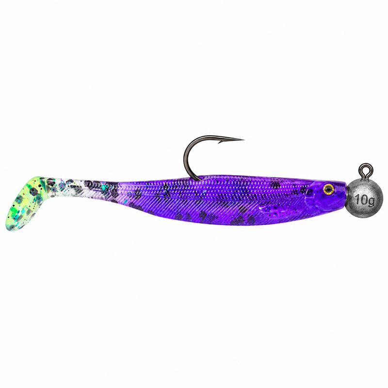 Westin ShadTeez Slim 10cm Antikhandlarn Junebug Custom färdigriggad med 10g jiggskalle och 3/0 jiggkrok