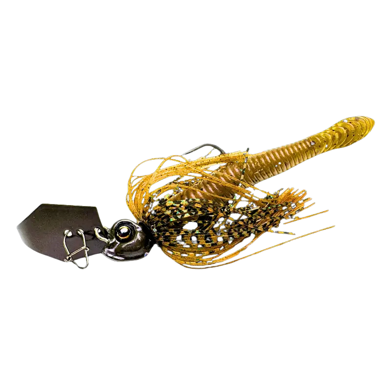 Upplev Custom Blade Jig Bud Tail 18g – Green Pumpkin blade jig för abborre, gädda och gös