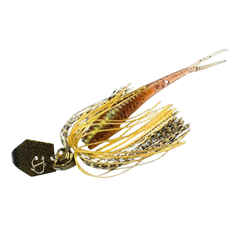Upplev Custom Blade Jig Twinpin 18g – Black & Gold chatterbait för predatorfiske efter gädda, gös och abborre