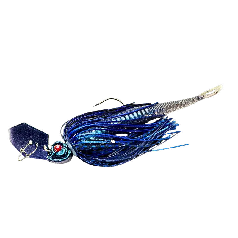 Upplev Custom Blade Jig Twinpin 18g – Blue Dream chatterbait för predatorfiske efter gädda, gös och abborre
