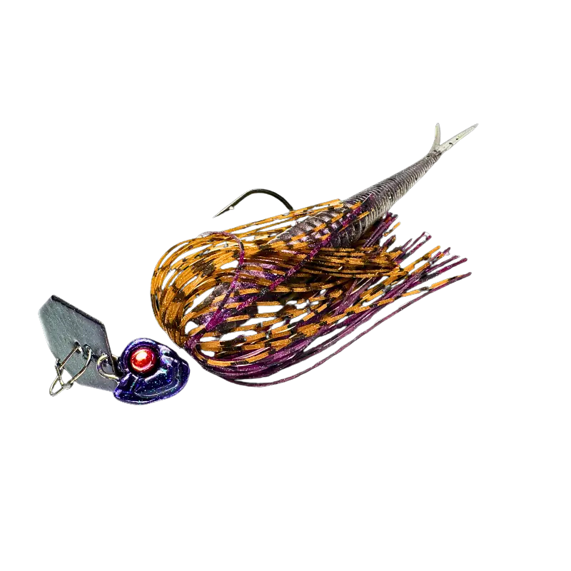 Upplev Custom Blade Jig Twinpin 22g – June Bug chatterbait för predatorfiske efter gädda, gös och abborre